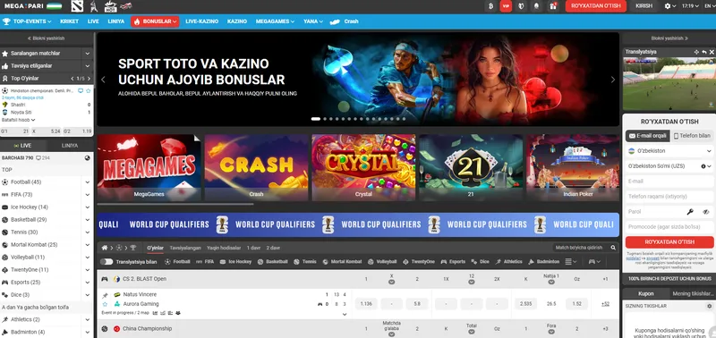 Megapari desktop interface in Uzbekistan