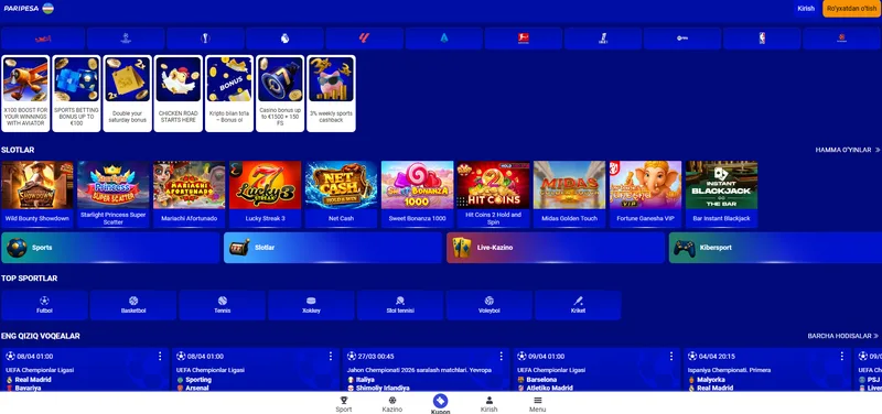 PariPesa desktop interface in Uzbekistan